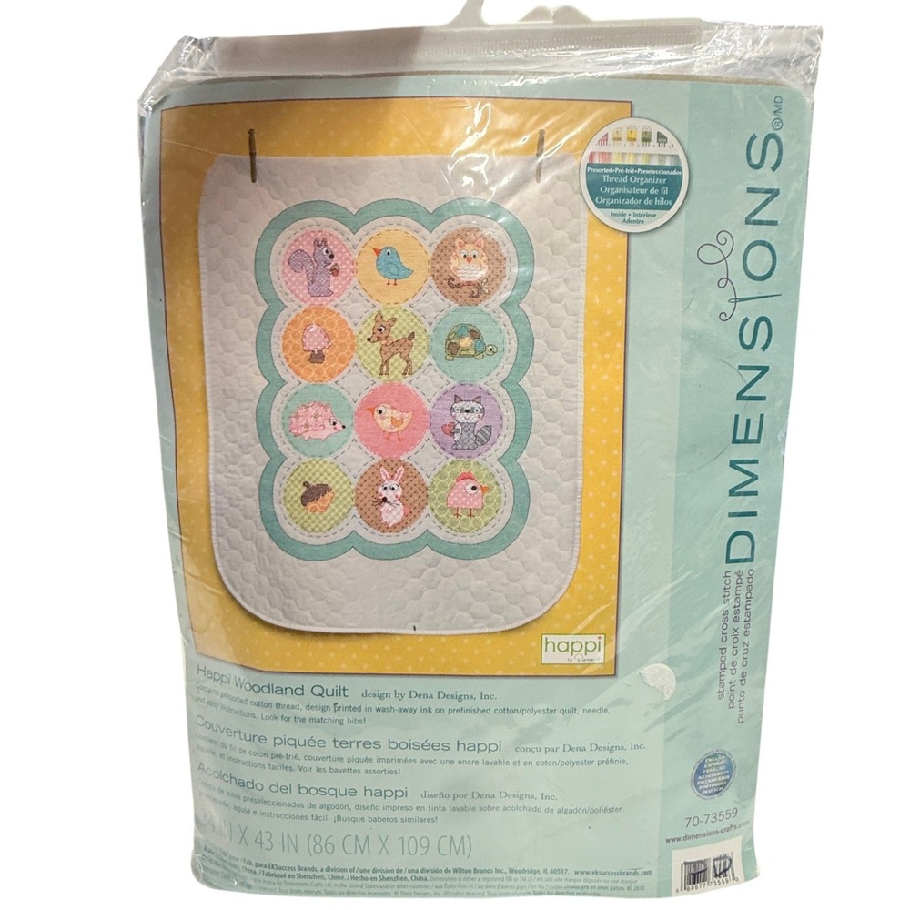 New Dimensions Woodland Quilt Kit Baby 34x43‎ Stamped Cross Stitch